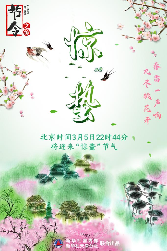 3月5日22時44分“驚蟄”：春雷一聲響，九盡桃花開