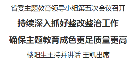 省委主題教育領(lǐng)導(dǎo)小組第五次會議召開