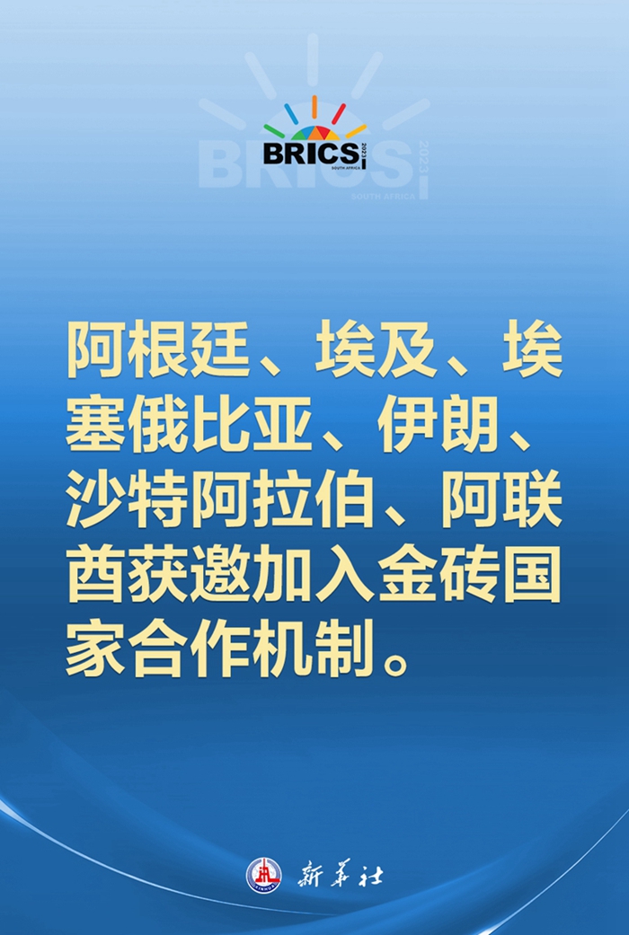 阿根廷、埃及、埃塞俄比亞、伊朗、沙特阿拉伯、阿聯(lián)酋獲邀加入金磚國家合作機(jī)制