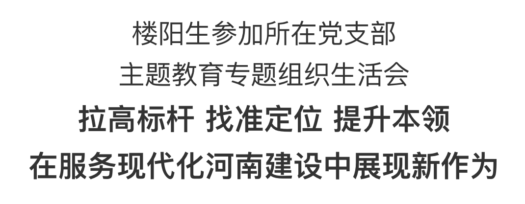 樓陽生參加所在黨支部主題教育專題組織生活會