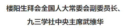 樓陽生拜會全國人大常委會副委員長、九三學(xué)社中央主席武維華