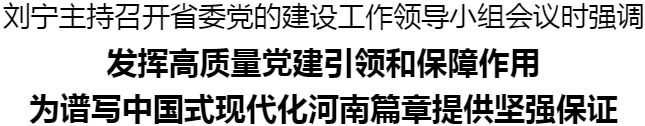 劉寧主持召開省委黨的建設(shè)工作領(lǐng)導(dǎo)小組會議